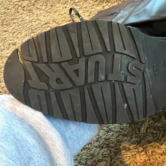 Stuart Weitzman black leather pull on zip mid calf boots size 6.5 - Picture 5 of 7